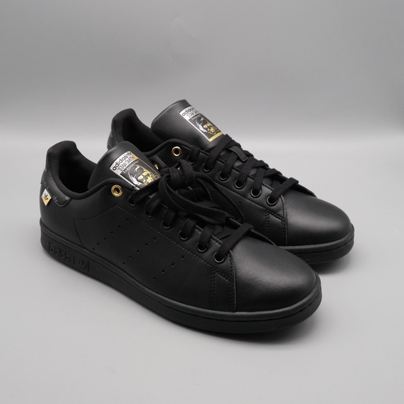 adidas Shoes - Adidas Stan Smith Sneakers Women Size 9 Black Gold FX5646 Primegreen